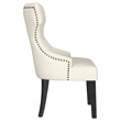 Pemberly Row Fabric Upholstered Dining Side Chair Beige and Black