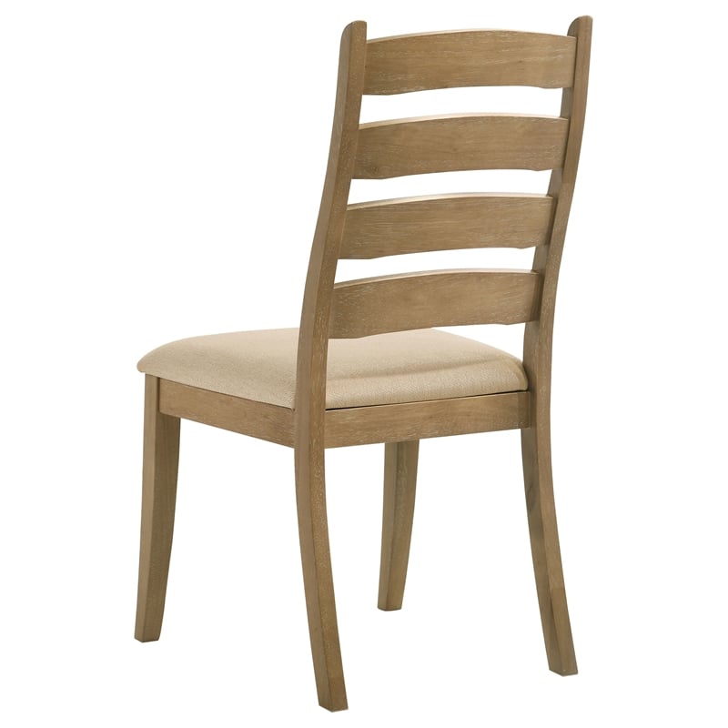Pemberly Row Transitional Wood Dining Side Chairs Brown and Latte