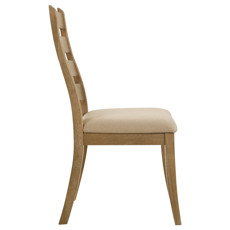 Pemberly Row Transitional Wood Dining Side Chairs Brown and Latte
