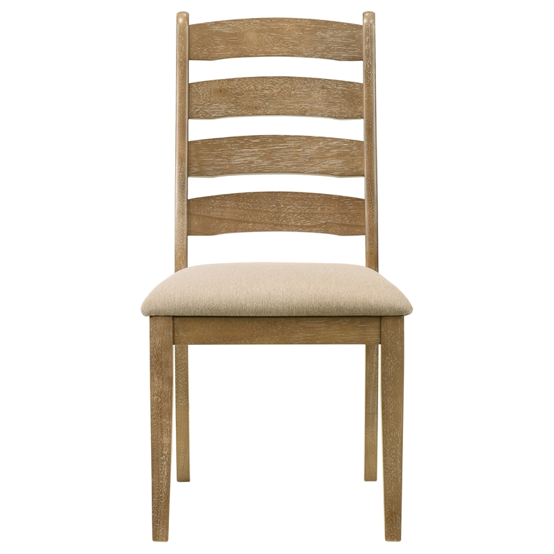 Pemberly Row Transitional Wood Dining Side Chairs Brown and Latte
