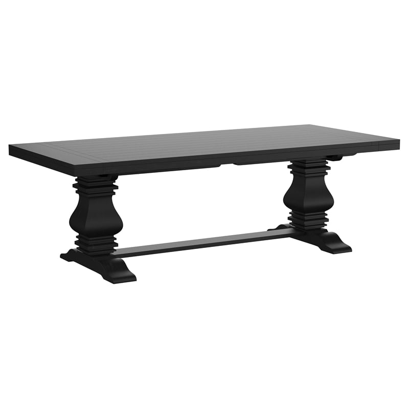 Pemberly Row 126-inch Extension Wood Dining Table Distressed Black