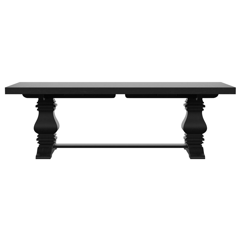 Pemberly Row 126-inch Extension Wood Dining Table Distressed Black
