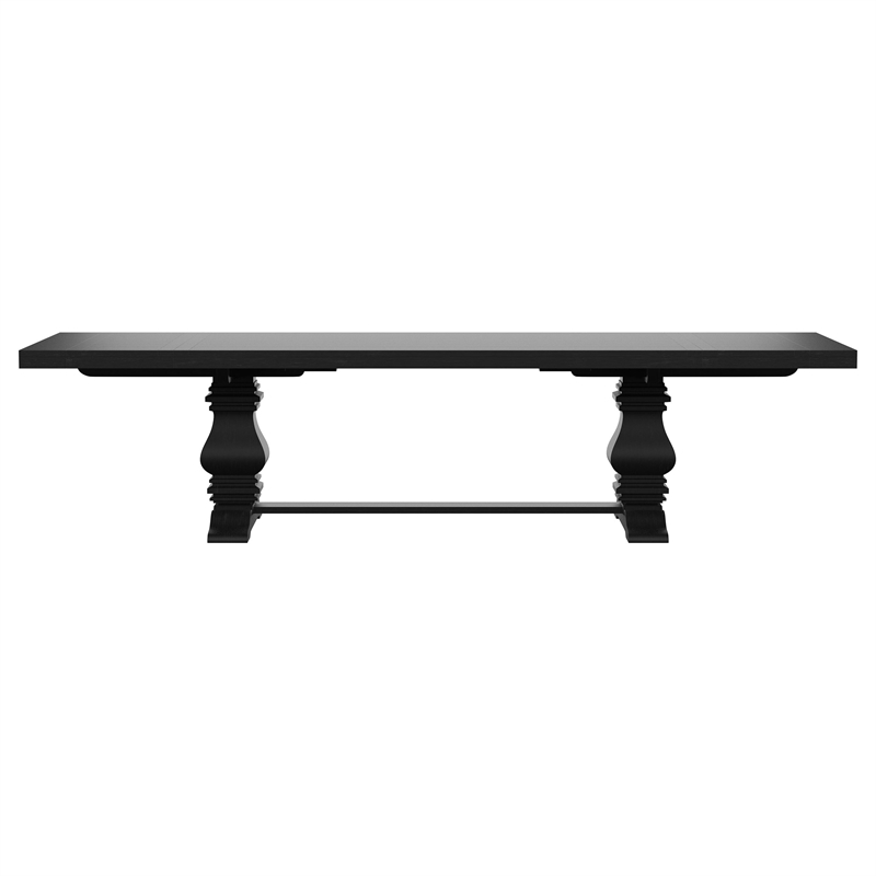 Pemberly Row 126-inch Extension Wood Dining Table Distressed Black