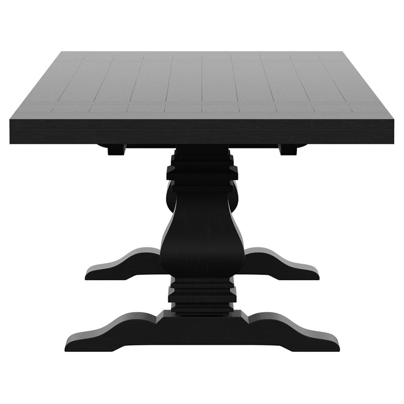 Pemberly Row 126-inch Extension Wood Dining Table Distressed Black