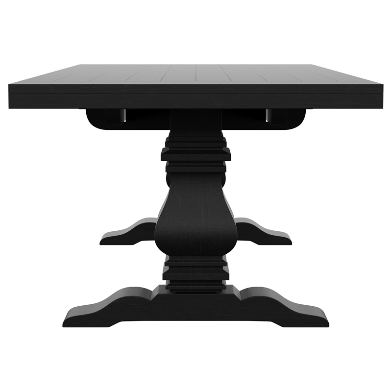 Pemberly Row 126-inch Extension Wood Dining Table Distressed Black