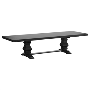 Pemberly Row 126-inch Extension Wood Dining Table Distressed Black