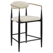 Pemberly Row Contemporary Fabric Upholstered Counter Chairs in Beige