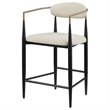 Pemberly Row Contemporary Fabric Upholstered Counter Chairs in Beige
