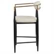 Pemberly Row Contemporary Fabric Upholstered Counter Chairs in Beige
