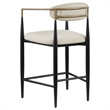 Pemberly Row Contemporary Fabric Upholstered Counter Chairs in Beige