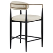 Pemberly Row Contemporary Fabric Upholstered Counter Chairs in Beige