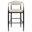 Pemberly Row Contemporary Fabric Upholstered Bar Chairs in Beige