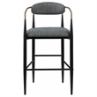 Pemberly Row Contemporary Fabric Upholstered Bar Chairs in Dark Gray
