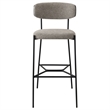 Pemberly Row Mid-Century Fabric Pub Height Bar Stools in Light Brown