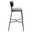 Pemberly Row Mid-Century Fabric Pub Height Bar Stools in Light Brown