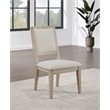 Pemberly Row Farmhouse Cushioned Wood Dining Side Chairs in White Washed