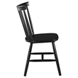 Pemberly Row Farmhouse Windsor Wood Dining Side Chairs in Black