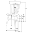 Pemberly Row Farmhouse Windsor Wood Dining Side Chairs in Black