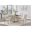 Pemberly Row 5-Piece Round Wood Dining Table Set in Brown and Beige