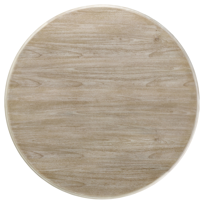 Pemberly Row 5-Piece Round Wood Dining Table Set in Brown and Beige