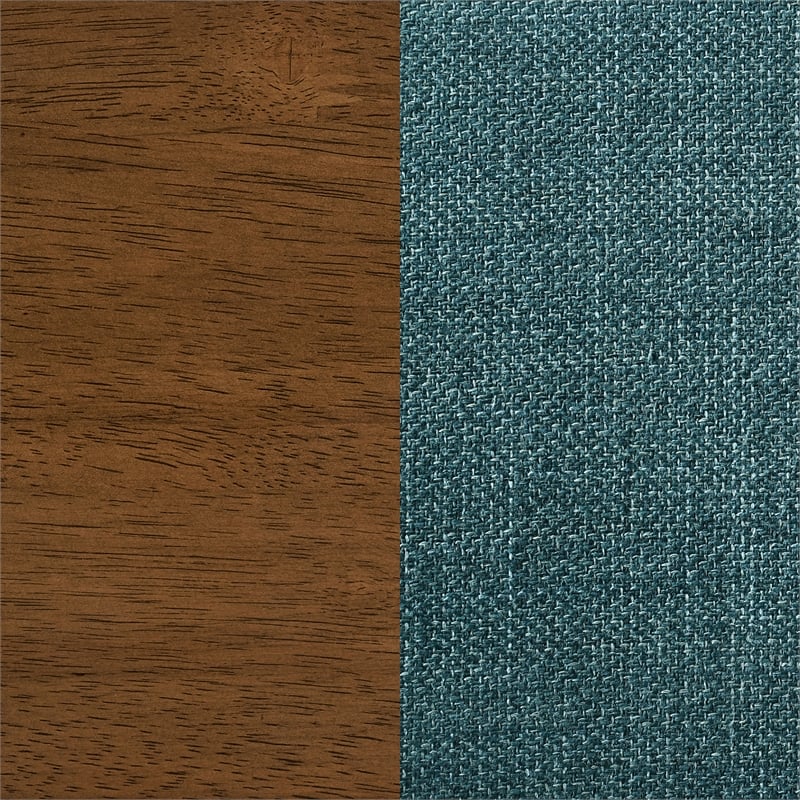 Pemberly Row Transitional Fabric Upholstered Side Chairs Teal Blue