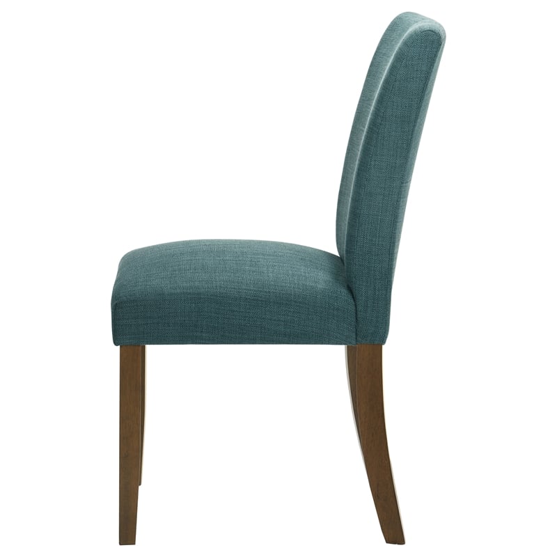Pemberly Row Transitional Fabric Upholstered Side Chairs Teal Blue