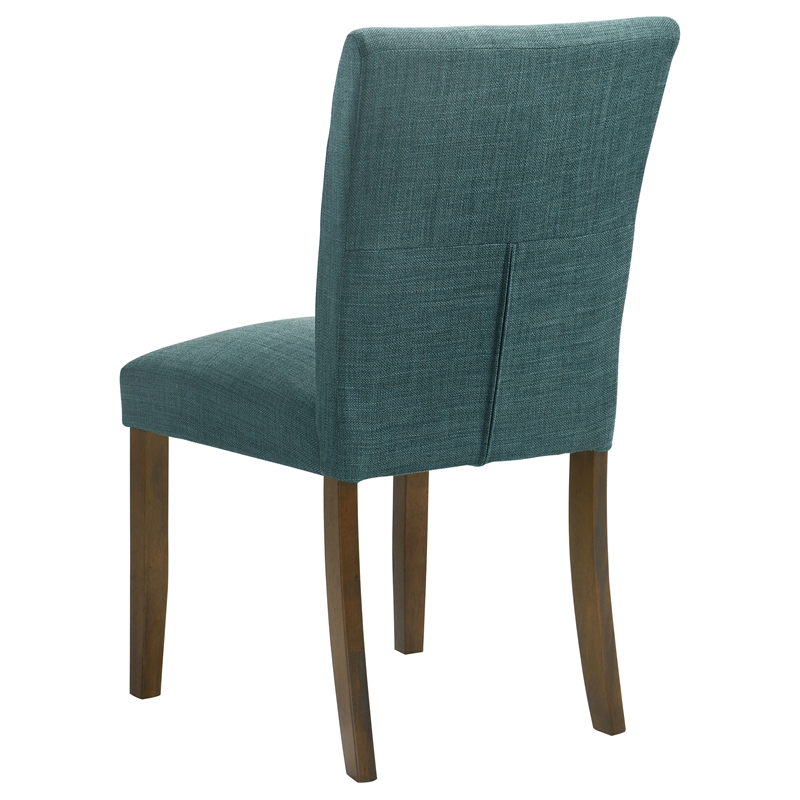 Pemberly Row Transitional Fabric Upholstered Side Chairs Teal Blue