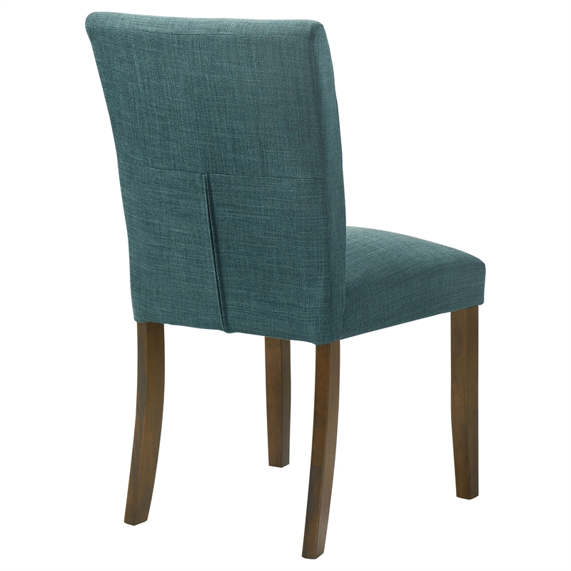 Pemberly Row Transitional Fabric Upholstered Side Chairs Teal Blue