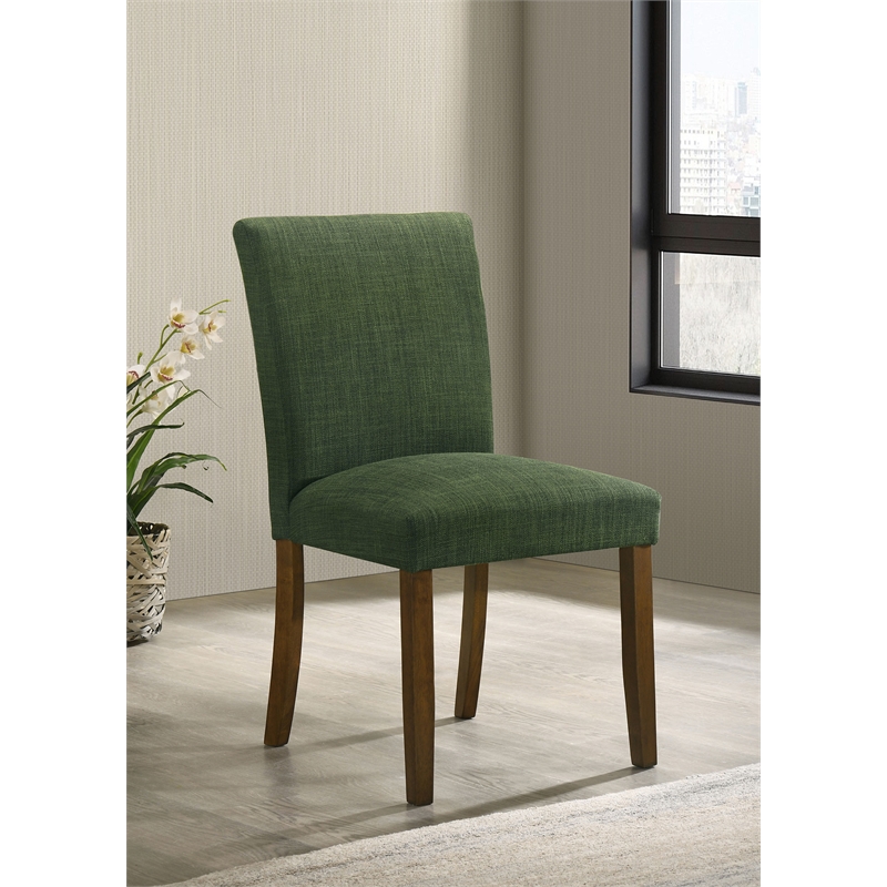 Pemberly Row Transitional Fabric Upholstered Side Chairs Green