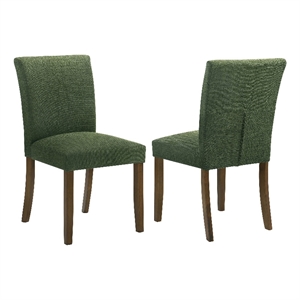 Pemberly Row Transitional Fabric Upholstered Side Chairs Green