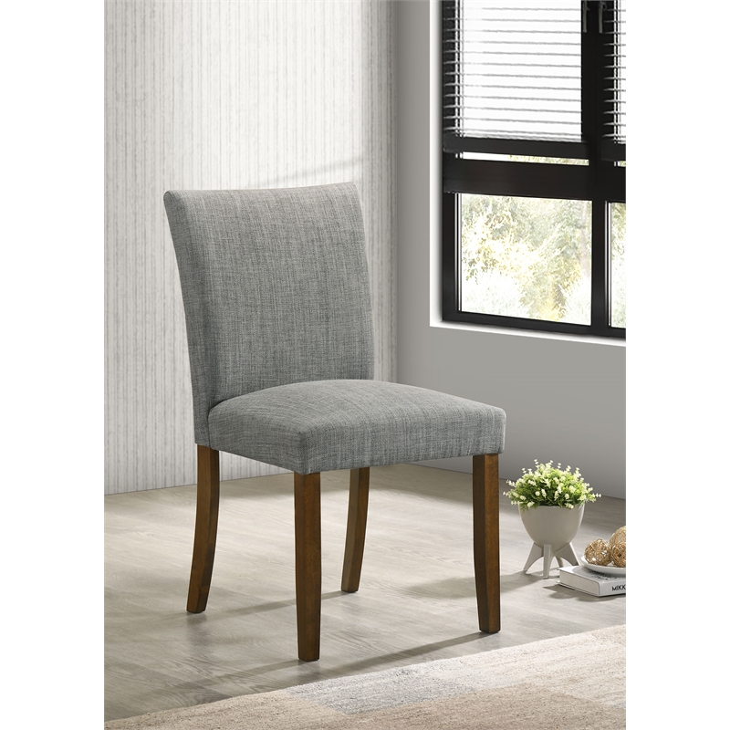 Pemberly Row Transitional Fabric Upholstered Side Chairs Gray
