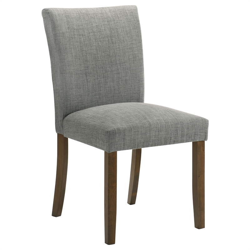 Pemberly Row Transitional Fabric Upholstered Side Chairs Gray