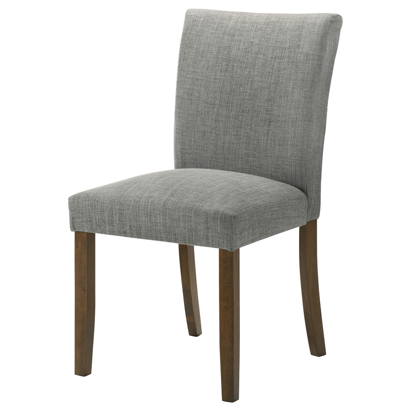 Pemberly Row Transitional Fabric Upholstered Side Chairs Gray