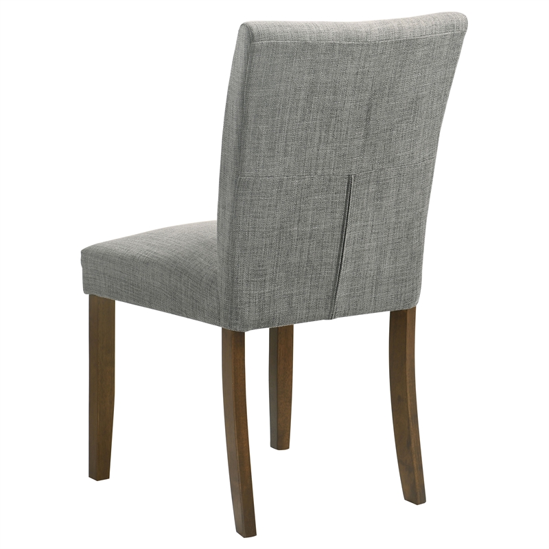 Pemberly Row Transitional Fabric Upholstered Side Chairs Gray