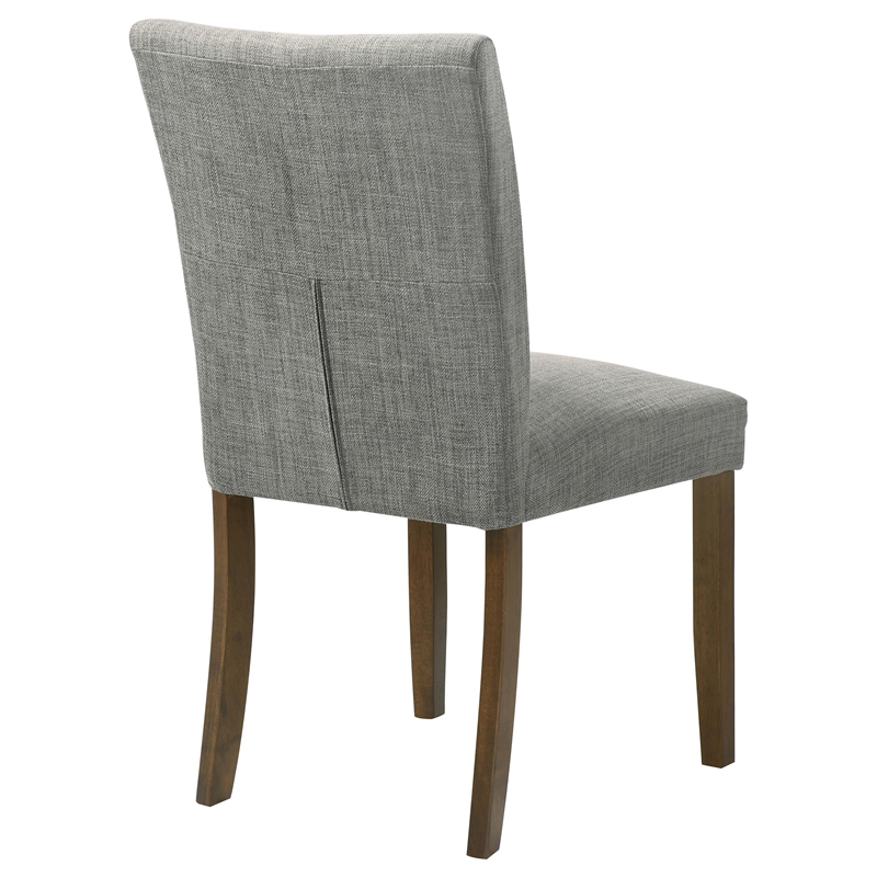 Pemberly Row Transitional Fabric Upholstered Side Chairs Gray