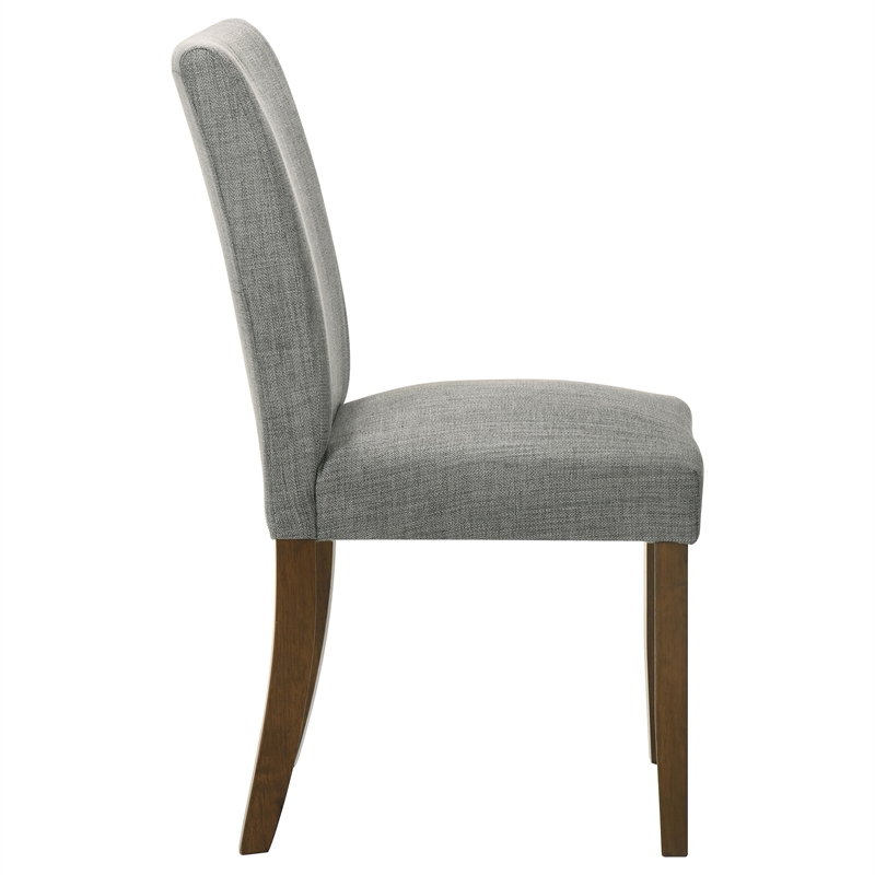 Pemberly Row Transitional Fabric Upholstered Side Chairs Gray