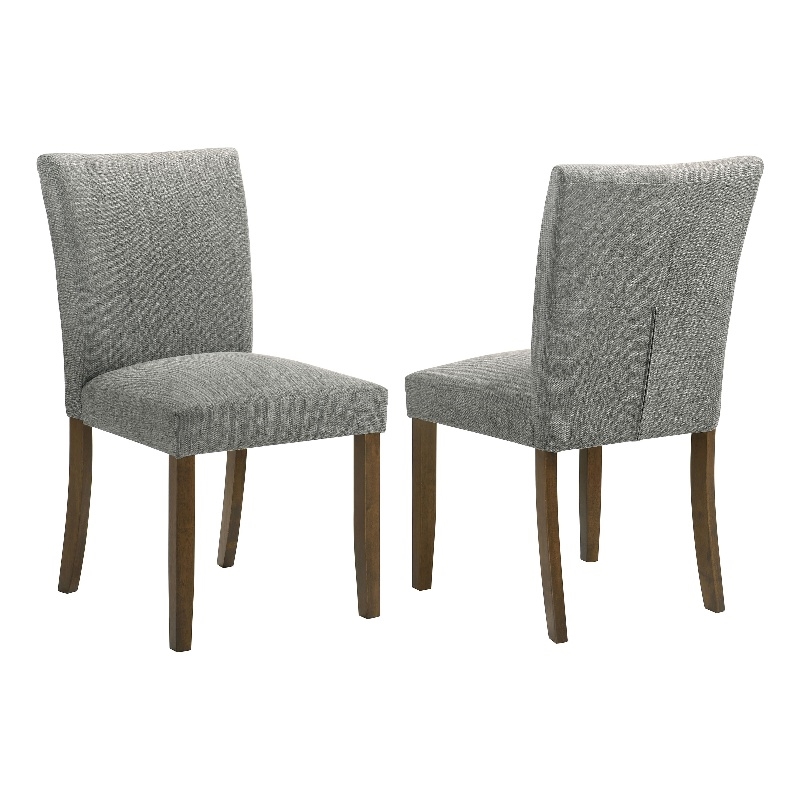 Pemberly Row Transitional Fabric Upholstered Side Chairs Gray