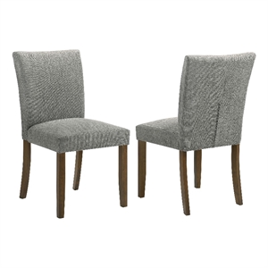 Pemberly Row Transitional Fabric Upholstered Side Chairs Gray