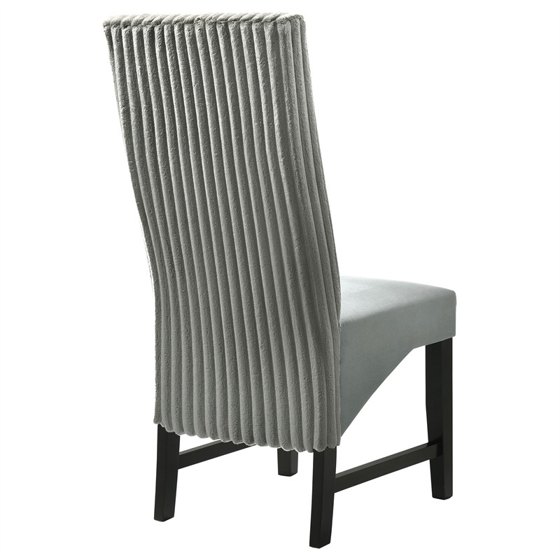 Pemberly Row Transitional Fabric Upholstered Side Chairs Gray