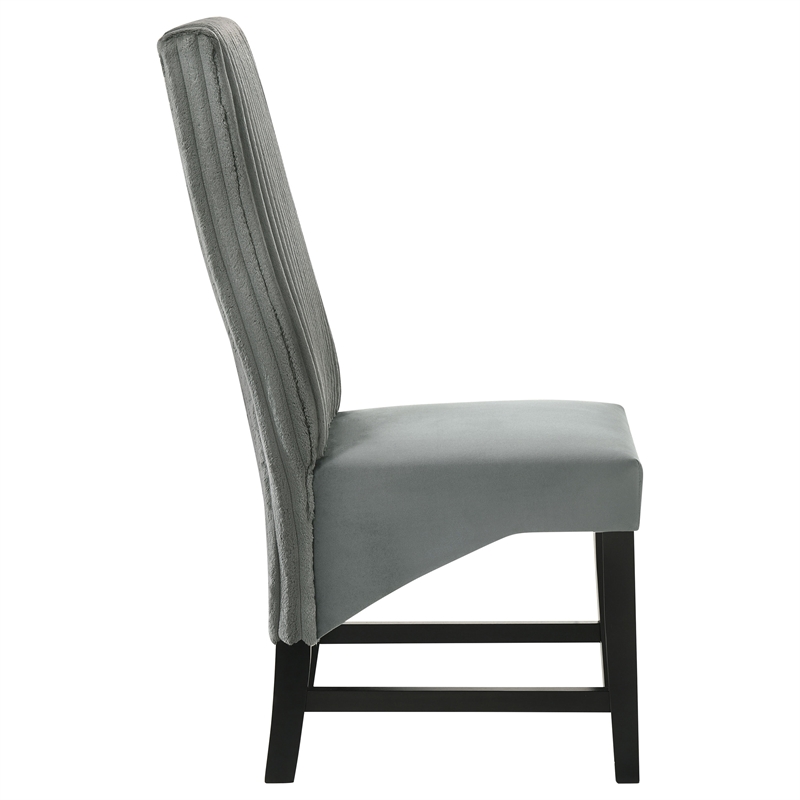 Pemberly Row Transitional Fabric Upholstered Side Chairs Gray