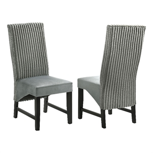 Pemberly Row Transitional Fabric Upholstered Side Chairs Gray