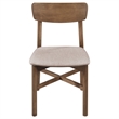 Pemberly Row Mid-Century Wood Dining Chairs Natural Walnut Tan