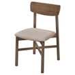 Pemberly Row Mid-Century Wood Dining Chairs Natural Walnut Tan