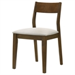 Pemberly Row Mid-Century Wood Dining Chairs in Dark Brown and Beige
