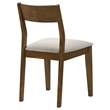 Pemberly Row Mid-Century Wood Dining Chairs in Dark Brown and Beige
