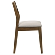 Pemberly Row Mid-Century Wood Dining Chairs in Dark Brown and Beige