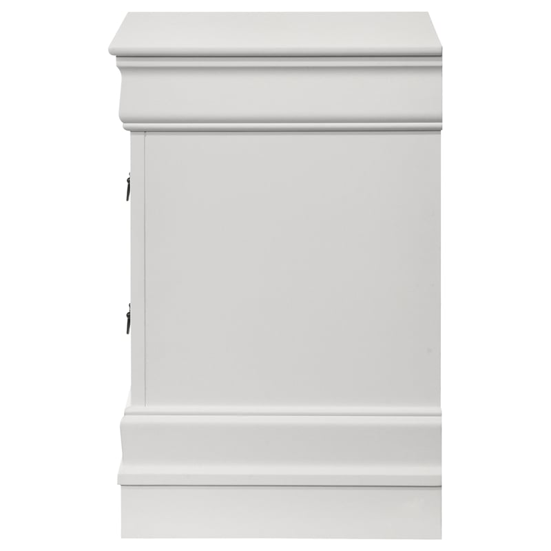 Pemberly Row 2-Drawer Rectangular Traditional Wood Nightstand in White
