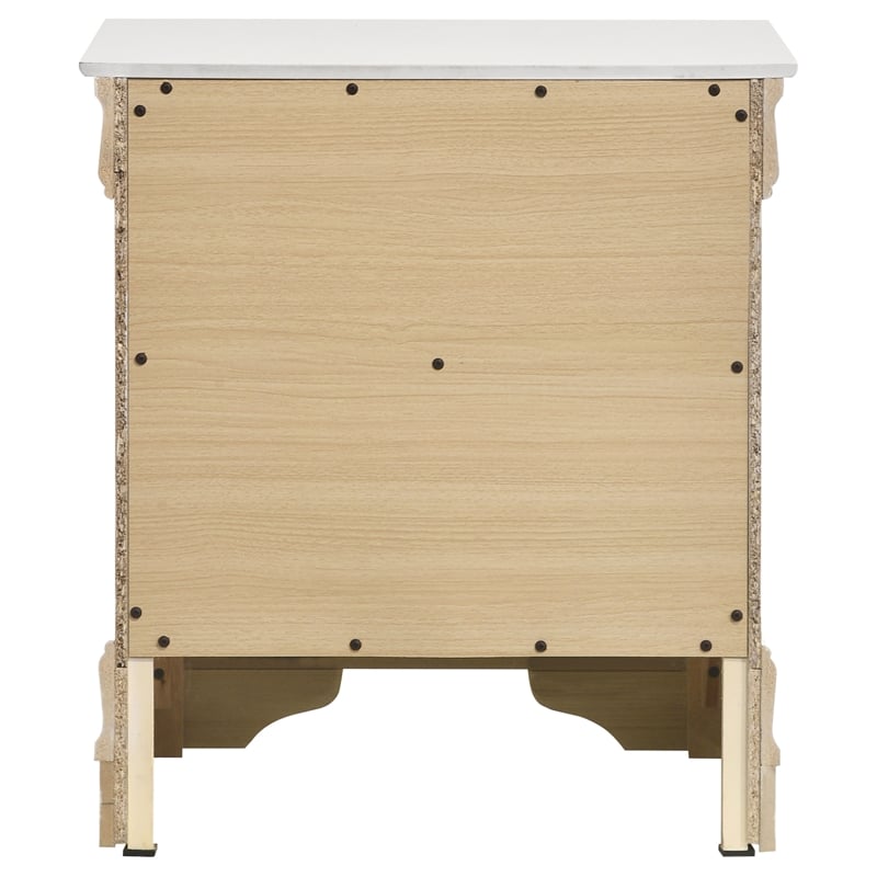 Pemberly Row 2-Drawer Rectangular Traditional Wood Nightstand in White