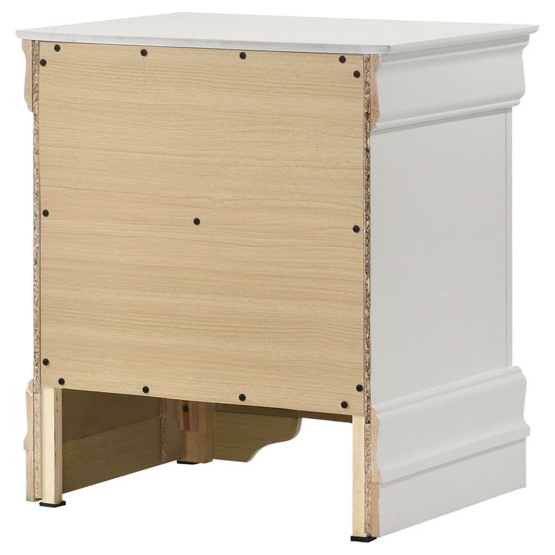 Pemberly Row 2-Drawer Rectangular Traditional Wood Nightstand in White