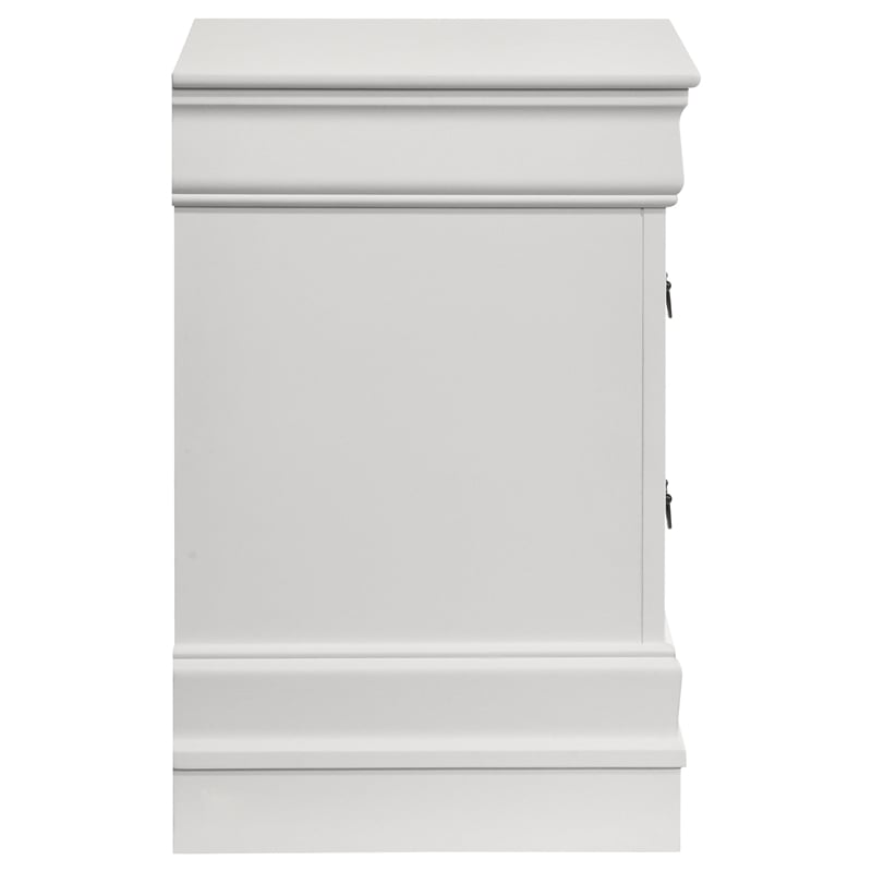Pemberly Row 2-Drawer Rectangular Traditional Wood Nightstand in White